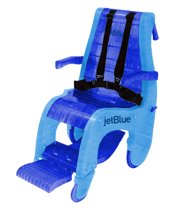 JetBlue blue chair